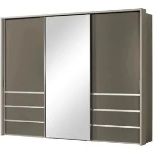 Höffner Schwebetürenschrank  3-türig  Mitta ¦ braun ¦ Maße (cm): B: 260 H: 220 T: 67.0