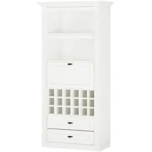 maison bleue Barschrank mit Weinregal Petit Chalet ¦ weiß ¦ Maße (cm): B: 92 H: