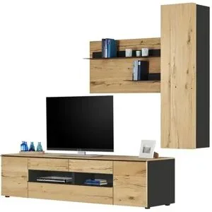 Höffner Wohnwand  Light Line 6 ¦ holzfarben ¦ Maße (cm): B: 267 H: 195 T: 55.0