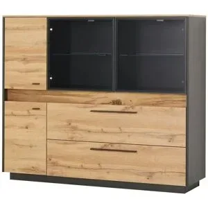 Höffner Highboard  Light Line 10 ¦ holzfarben ¦ Maße (cm): B: 144 H: 122 T: 40.0