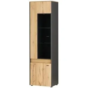 Höffner Vitrine  Light Line 10 ¦ holzfarben ¦ Maße (cm): B: 56 H: 196 T: 40.0