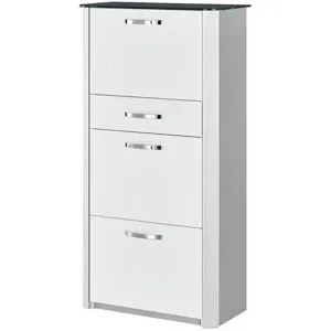 Höffner Schuhschrank  Juno ¦ weiß ¦ Maße (cm): B: 71 H: 136 T: 35.0