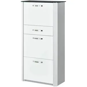 Höffner Schuhschrank  Juno ¦ weiß ¦ Maße (cm): B: 71 H: 136 T: 35.0