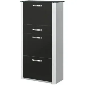Höffner Schuhschrank  Juno ¦ schwarz ¦ Maße (cm): B: 71 H: 136 T: 35.0