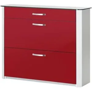 Höffner Schuhschrank  Juno ¦ rot ¦ Maße (cm): B: 117 H: 97 T: 35.0