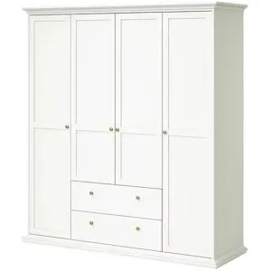 Höffner Drehtürenschrank  Chester ¦ weiß ¦ Maße (cm): B: 182 H: 201 T: 61.0
