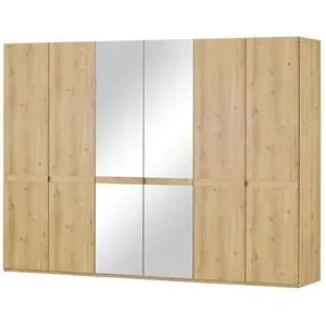 uno Drehtürenschrank  6-türig mit Spiegeltüren Caballo ¦ holzfarben ¦ Maße (cm):