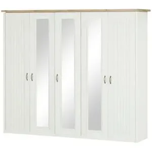 maison bleue Drehtürenschrank  5-türig  Trient ¦ weiß ¦ Maße (cm): B: 265 H: 224