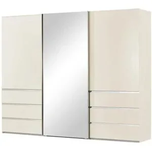 Höffner Schwebetürenschrank  3-türig  Mitta ¦ creme ¦ Maße (cm): B: 300 H: 236 T: 67.0