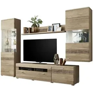 Woodford Wohnwand  Miro ¦ holzfarben ¦ Maße (cm): B: 302 H: 206 T: 51.0