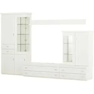 Höffner Wohnwand  Cole ¦ weiß ¦ Maße (cm): B: 334 H: 222 T: 62.0