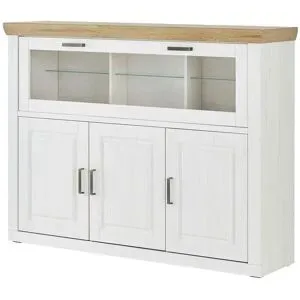 maison bleue Highboard  Xanten ¦ weiß ¦ Maße (cm): B: 163 H: 123 T: 40.0