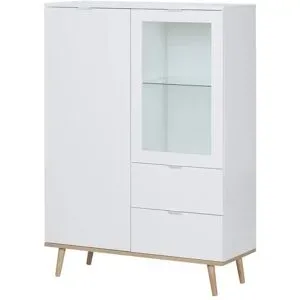 Höffner Highboard  Gallese ¦ weiß ¦ Maße (cm): B: 100 H: 140 T: 40.0