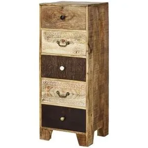 Höffner Kommode  Delhi ¦ holzfarben ¦ Maße (cm): B: 46 H: 120 T: 44.0