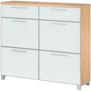 Höffner Schuhschrank  Duna ¦ weiß ¦ Maße (cm): B: 121 H: 108 T: 31.0