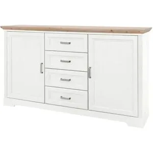 Höffner Sideboard  Varese ¦ weiß ¦ Maße (cm): B: 165 H: 88 T: 41.0