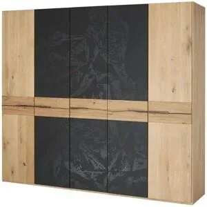 Höffner Drehtürenschrank  5-türig  Kava ¦ holzfarben ¦ Maße (cm): B: 249,6 H: 222,3 T: