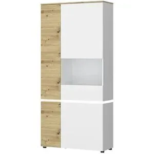 Höffner Vitrine Soft-Close Luci ¦ weiß ¦ Maße (cm): B: 91 H: 199 T: 40.0
