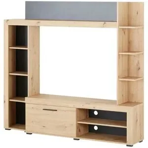 Höffner Wohnwand  Raverno ¦ holzfarben ¦ Maße (cm): B: 172 H: 157 T: 33.0