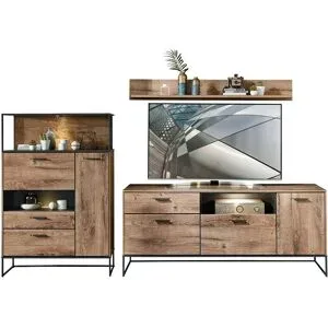 uno Wohnkombination  New York ¦ holzfarben ¦ Maße (cm): B: 269 H: 165 T: 48.0