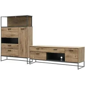 uno Wohnkombination  New York ¦ holzfarben ¦ Maße (cm): B: 289 H: 151 T: 48.0
