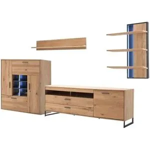 Woodford Wohnkombination  Oakland ¦ holzfarben ¦ Maße (cm): B: 338 H: 204 T: