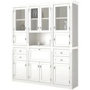 maison bleue Buffet  Petit Chalet ¦ weiß ¦ Maße (cm): B: 196 H: 215 T: 44.0