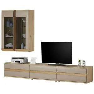 Höffner Wohnkombination  Binz ¦ grau ¦ Maße (cm): B: 270 H: 215 T: 53.0
