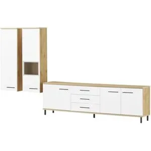 Wohnwert Wohnkombination  Carré ¦ weiß ¦ Maße (cm): B: 362 H: 221 T: 42.0