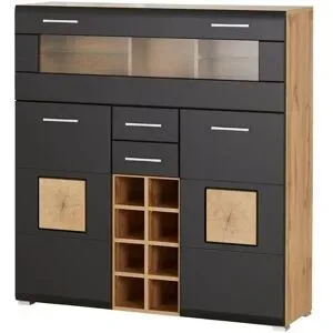 Höffner Barschrank  Cortina ¦ schwarz ¦ Maße (cm): B: 120 H: 129 T: 37.0