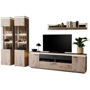 uno Wohnkombination  Kataros ¦ holzfarben ¦ Maße (cm): B: 310 H: 209 T: 50.0