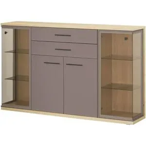 Wohnwert Highboard  Carré ¦ grau ¦ Maße (cm): B: 184 H: 113 T: 40.0