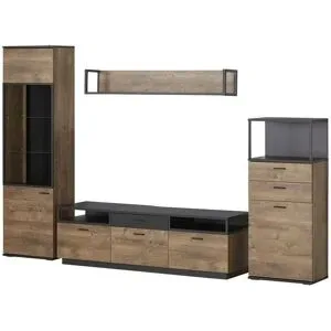 uno Wohnkombination  Bacoor ¦ holzfarben ¦ Maße (cm): B: 300 H: 207 T: 50.0