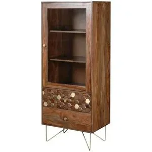 Höffner Vitrine  Mitsu ¦ holzfarben ¦ Maße (cm): B: 65 H: 160 T: 40.0