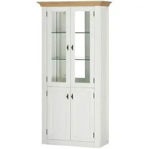 maison bleue Vitrine  Petit Chalet ¦ holzfarben ¦ Maße (cm): B: 92 H: 191 T: