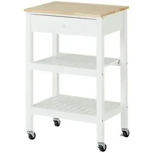 Höffner Servierwagen  Butcher ¦ weiß ¦ Maße (cm): B: 55 H: 84,5 T: 39.8