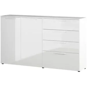 uno Sideboard  Glossy ¦ weiß ¦ Maße (cm): B: 186 H: 107 T: 40.0