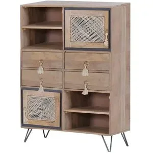 Höffner Highboard  Almina ¦ holzfarben ¦ Maße (cm): B: 90 H: 165 T: 45.0