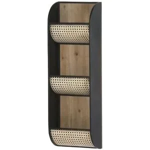 Höffner Wandregal  Pine ¦ schwarz ¦ Maße (cm): B: 31 H: 92 T: 14.0