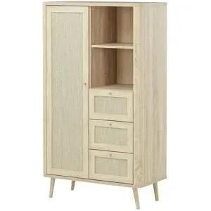 Roomers Highboard  Rafia Premium ¦ holzfarben ¦ Maße (cm): B: 80,9 H: 138,6 T: