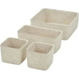 HOME STORY Filzkörbe  4er Set   ¦ beige ¦ Filz ¦ Maße (cm): B: 25 H: 10 T: 25.0