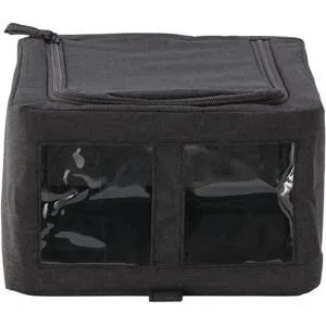 Höffner Aufbewahrungsbox mit Fenster   ¦ schwarz ¦ Polyester,Metall ¦ Maße (cm): B: 35
