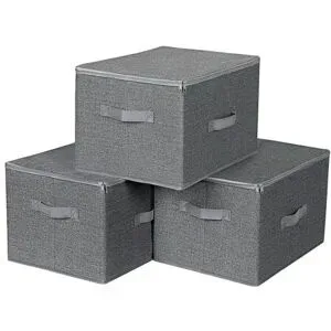 Höffner Aufbewahrungsbox 3er-Set   ¦ grau ¦ Polypropylen ¦ Maße (cm): B: 40 H: 25