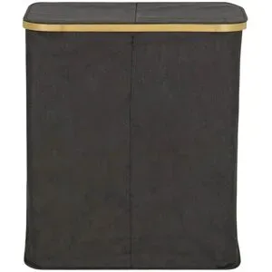 Höffner Wäschekorb   ¦ schwarz ¦ Polyester,Bambus ¦ Maße (cm): B: 54 H: 60 T: 33.0