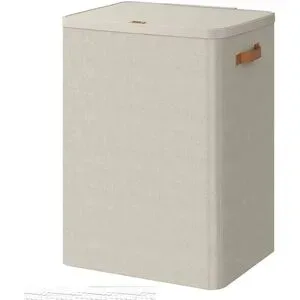 Höffner Wäschebox   ¦ beige ¦ Polyester,Fiberglas ¦ Maße (cm): B: 56 H: 75