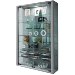 Höffner Hängevitrine  Vitrosa ¦ silber ¦ Maße (cm): B: 59 H: 91,3 T: 18.0