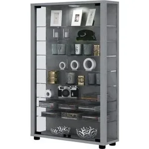 Höffner Vitrine  Lumo ¦ silber ¦ Maße (cm): B: 59 H: 90 T: 18.0