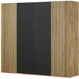 Woodford Drehtürenschrank  Manhattan ¦ grau ¦ Maße (cm): B: 240 H: 216 T: 60.0