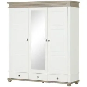 Höffner Drehtürenschrank Massivholz Fehmarn ¦ weiß ¦ Maße (cm): B: 194 H: 220 T: 62.0
