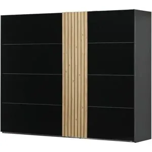 uno Schwebetürenschrank zweitürig Tina ¦ schwarz ¦ Maße (cm): B: 281 H: 223 T: